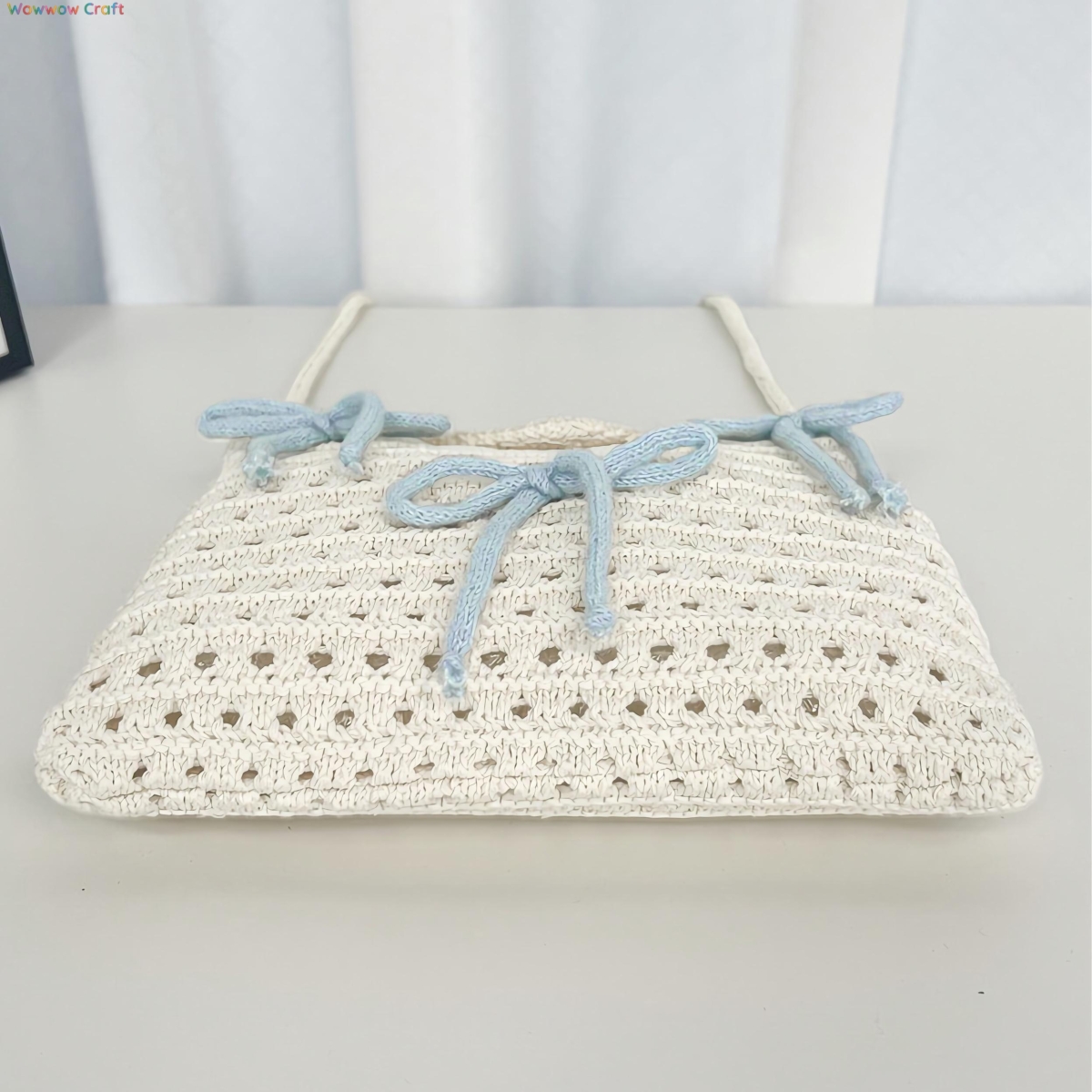 Crochet Bags,Crossbodies,Clear bow white crochet mini bag - Crochet crossbody bag
